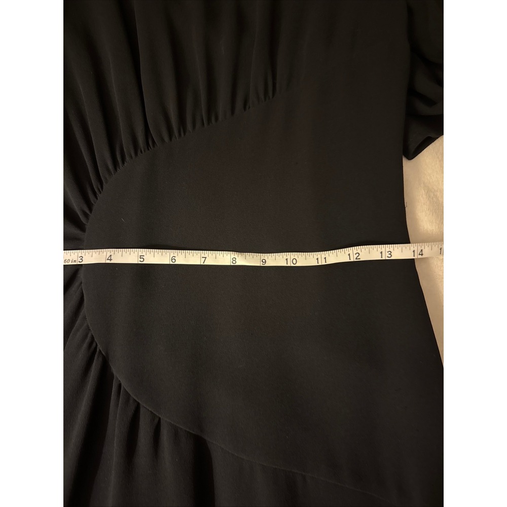 Vtg Valentino Boutique Black Silk Dress Made in Italy Sz10 Asymmetrical flatters - Picture 13 of 16